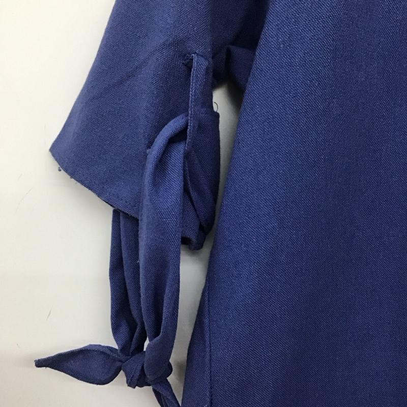 ザラベーシック ZARA BASIC ワンピース ひざ丈スカート L 無地 青 / ブルー / レディース USED 古着 中古 10134646
