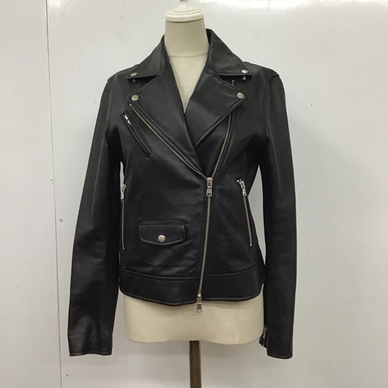 グリーンレーベルリラクシング green label relaxing ジャケット、上着 ライダース 3625-199-1175 KC SHEEPレザー ラムレザー レザージャケット 36 無地 黒 / ブラック / レディース USED 古着 中古 10117387