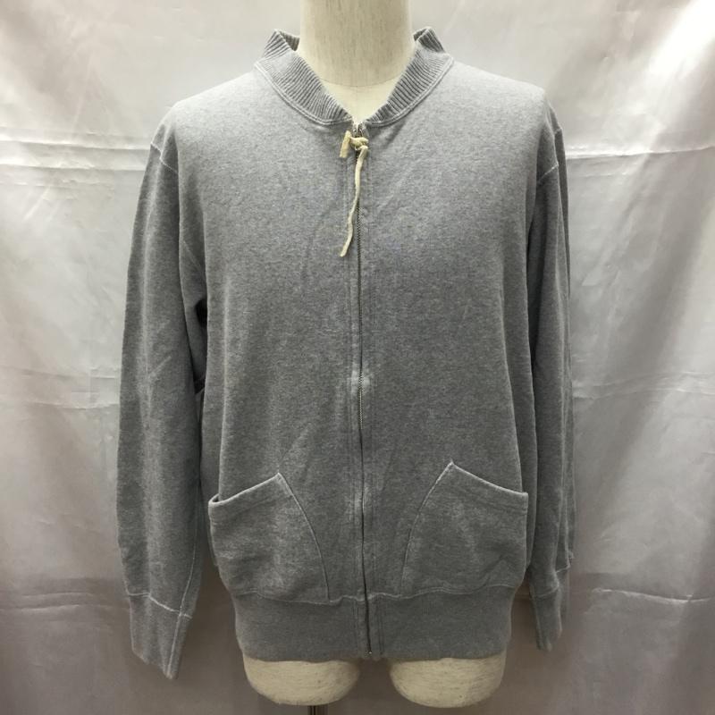 トゥームーン two moon トレーナー 長袖 スウェット ジップアップ 42 無地 灰 / グレー / メンズ USED 古着 中古 10108893
