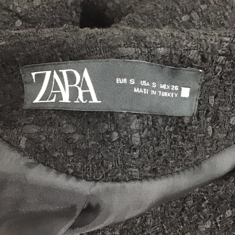 ザラ ZARA ジャケット、上着 ジャケット、ブレザー カジュアルジャケット ノーカラージャケット アウター S 黒 / ブラック / レディース USED 古着 中古 10124063
