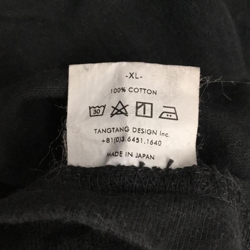 タンタン TANG TANG Tシャツ 半袖 半袖カットソー プリントTシャツ クルーネックカットソー XL ロゴ、文字 黒 / ブラック / メンズ USED 古着 中古 10116237