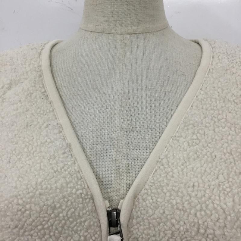 ユニクロ UNIQLO カーディガン 長袖 241-418245 ボアフリースVネックフルジップカーディガン ジップアップジャケット L 無地 白 / ホワイト / レディース USED 古着 中古 10110302