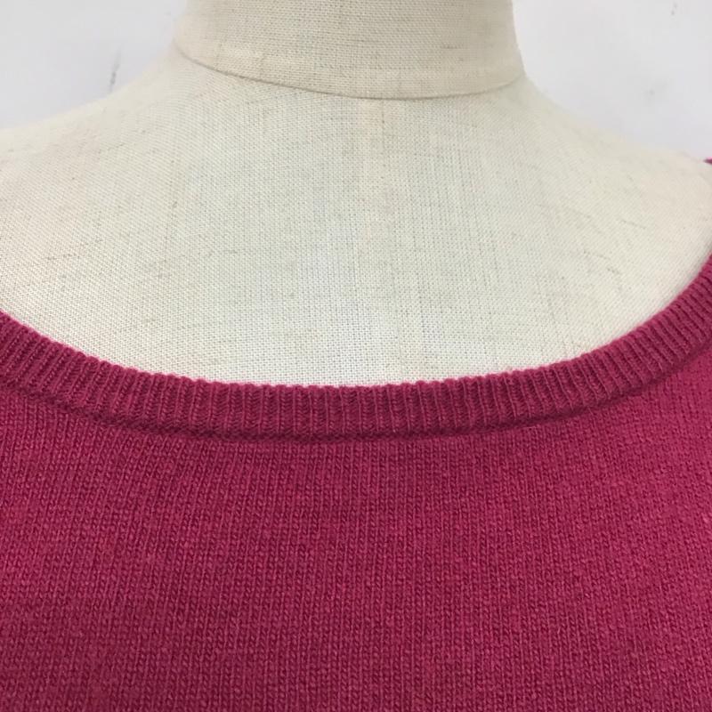 バーバリーブルーレーベル BURBERRY BLUE LABEL ニット、セーター 長袖 E1N09-445-38 ロゴ 38 ワンポイント えんじ / ワインレッド /  レディース USED 古着 中古 10116721