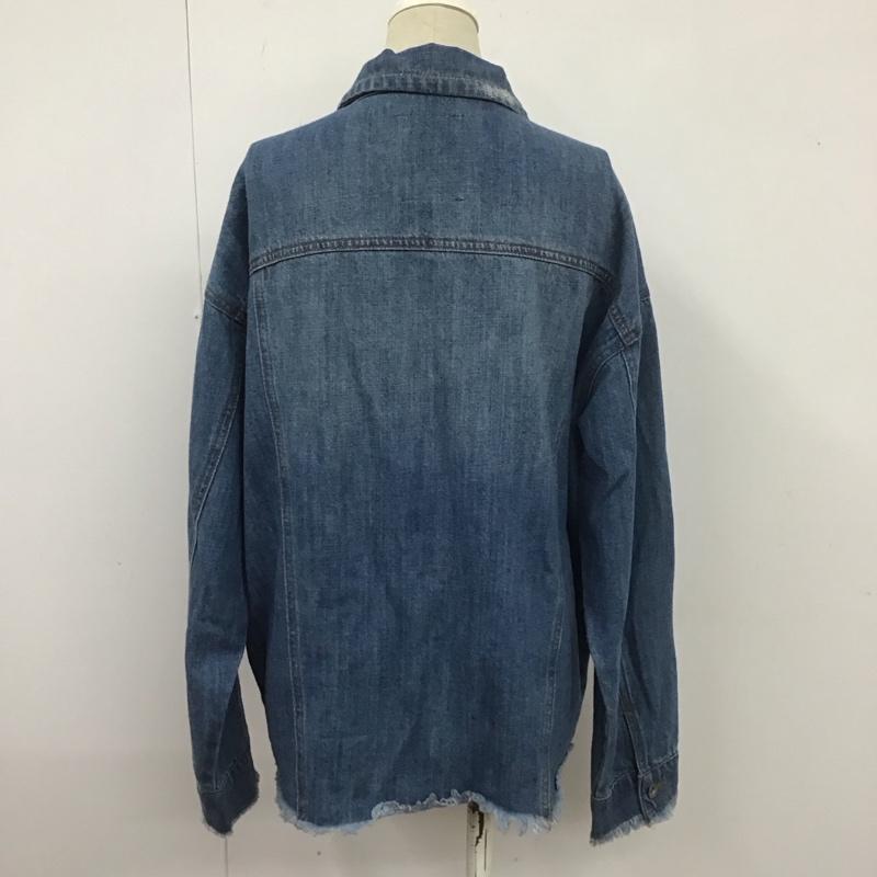 ダブルクローゼット w closet ジャケット、上着 ジャケット、ブレザー デニムジャケット ダメージ FREE 無地 水色 / ライトブルー / レディース USED 古着 中古 10108118