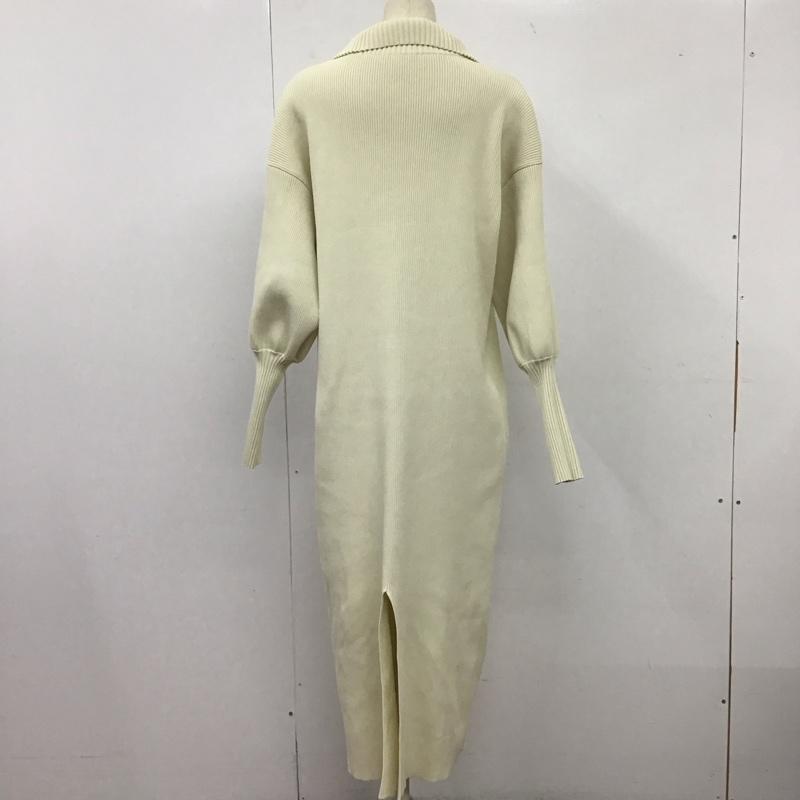 ミスティック mystic ワンピース ロングスカート ハーフZIPニットワンピース 1 無地 アイボリー / アイボリー /  レディース USED 古着 中古 10133436