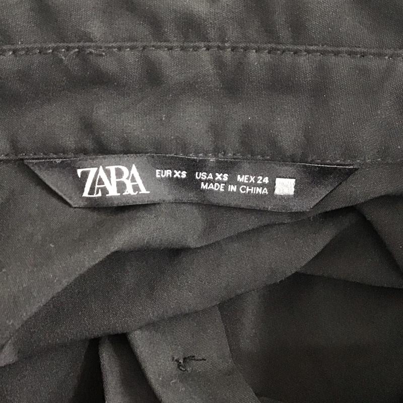 ザラ ZARA シャツ、ブラウス 長袖 8351 249 800 シャーリング XS 無地 黒 / ブラック / レディース USED 古着 中古 10109077