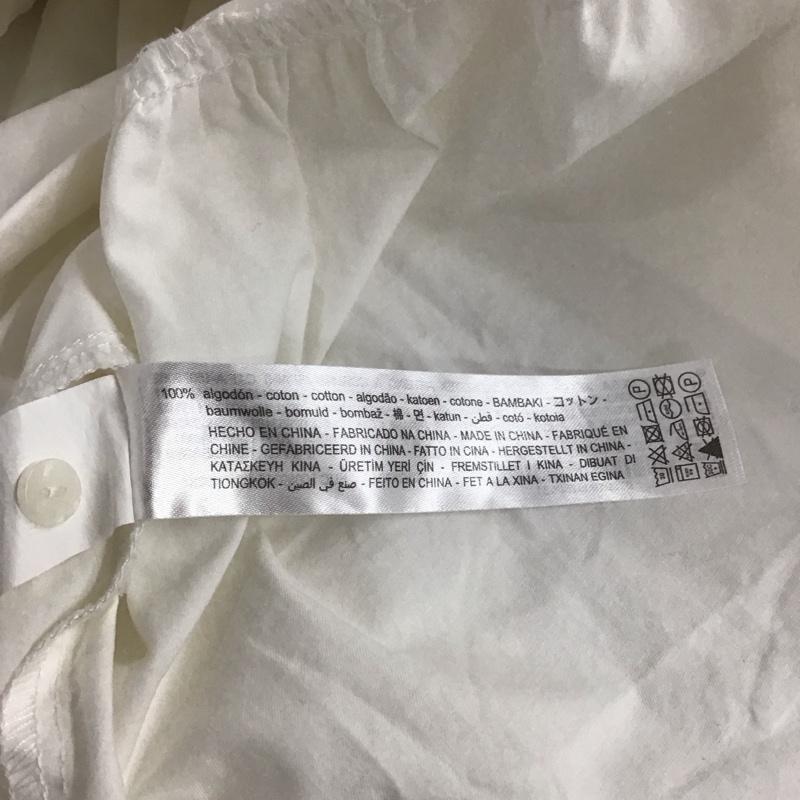 ザラ ZARA ワンピース ミニスカート 半袖ワンピース フレアスカート カラーネック シャツワンピース M 無地 白 / ホワイト / レディース USED 古着 中古 10136747