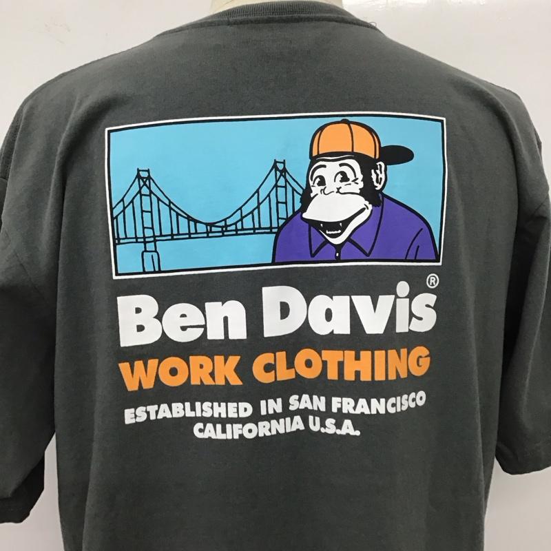 ベンデイビス BEN DAVIS Tシャツ 半袖 C-1580006 ヘビーウェイ半袖Tシャツ 半袖カットソー プリントTシャツ XL プリント 灰 / グレー /  メンズ USED 古着 中古 10110738