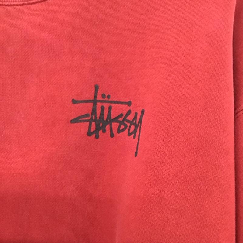 ステューシー STUSSY トレーナー 長袖 長袖トレーナー スウェット クルーネック プルオーバー90s 紺タグ ドラゴン L プリント 赤 / レッド / メンズ USED 古着 中古 10132583