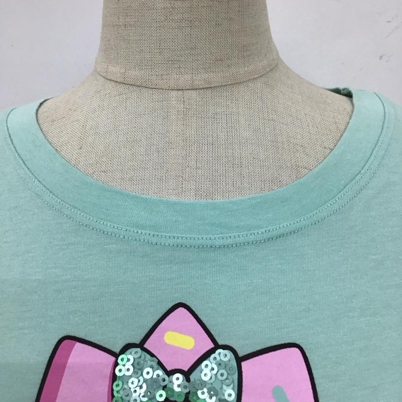ザラ ZARA Tシャツ 半袖 半袖カットソー プリントTシャツ クルーネックカットソー L プリント 緑 / グリーン / レディース USED 古着 中古 10110450