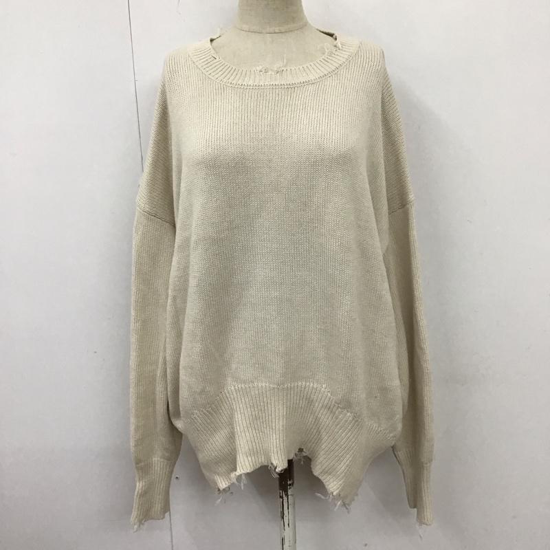 アイテムズ アーバンリサーチ ITEMS URBAN RESEARCH ニット、セーター 長袖 IT14-22B010 FREE ダメージ加工 アイボリー / アイボリー / レディース USED 古着 中古 10114452