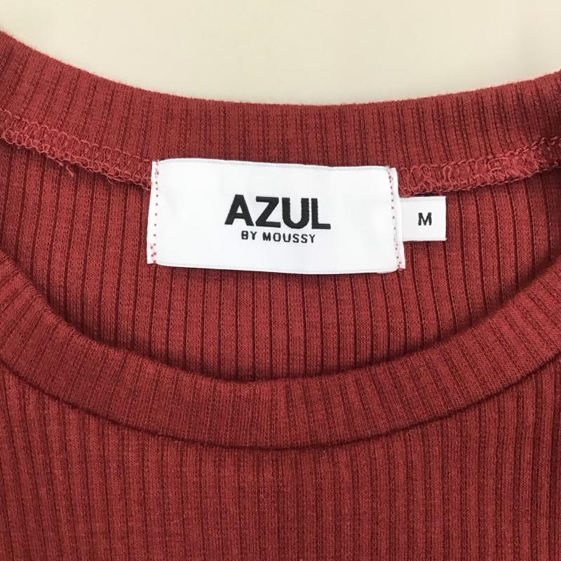アズールバイマウジー AZUL BY MOUSSY カットソー 長袖 268GAC80-002G リブ 肩フリル M 無地 ボルドー / ボルドー / レディース USED 古着 中古 10115873