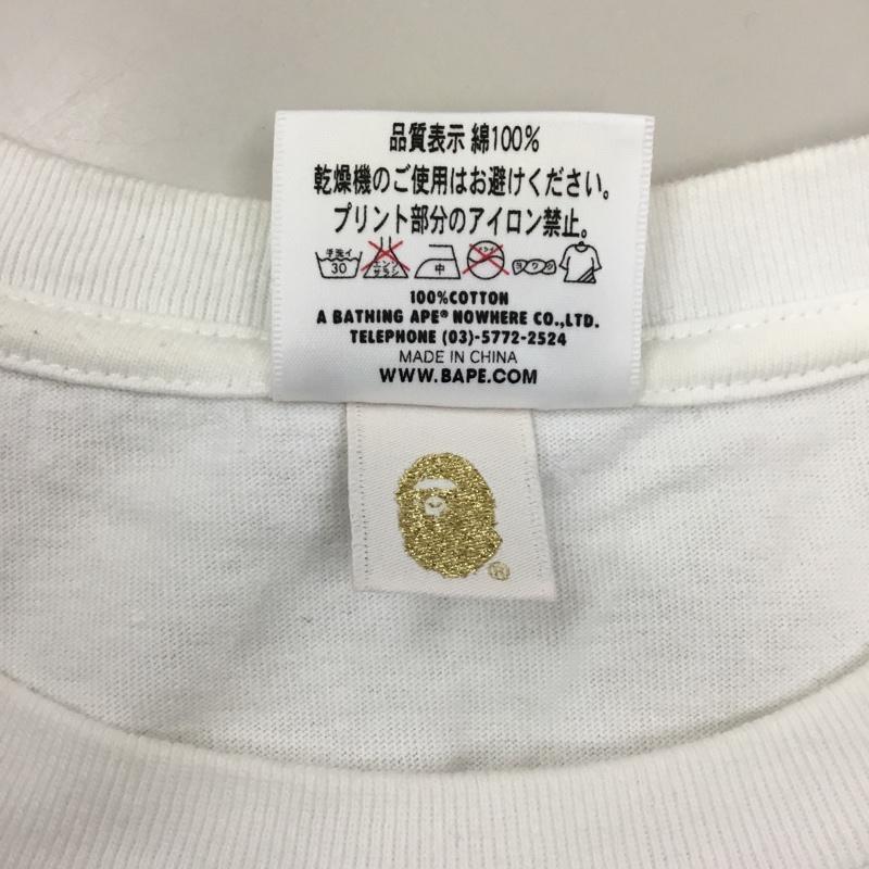 アベイシングエイプ A BATHING APE Tシャツ 半袖 BAPE APE HEAD マイロ M プリント 白 / ホワイト / メンズ USED 古着 中古 10119808