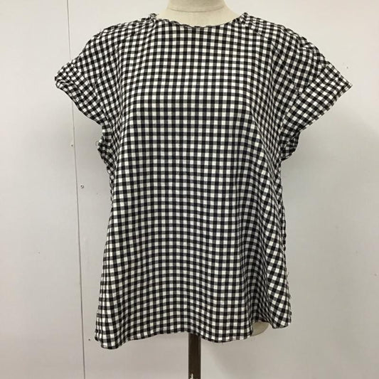 ザラ ZARA TRAFALUC カットソー 半袖 フレンチスリーブ L チェック 白 / ホワイト / X 黒 / ブラック /  レディース USED 古着 中古 10114083