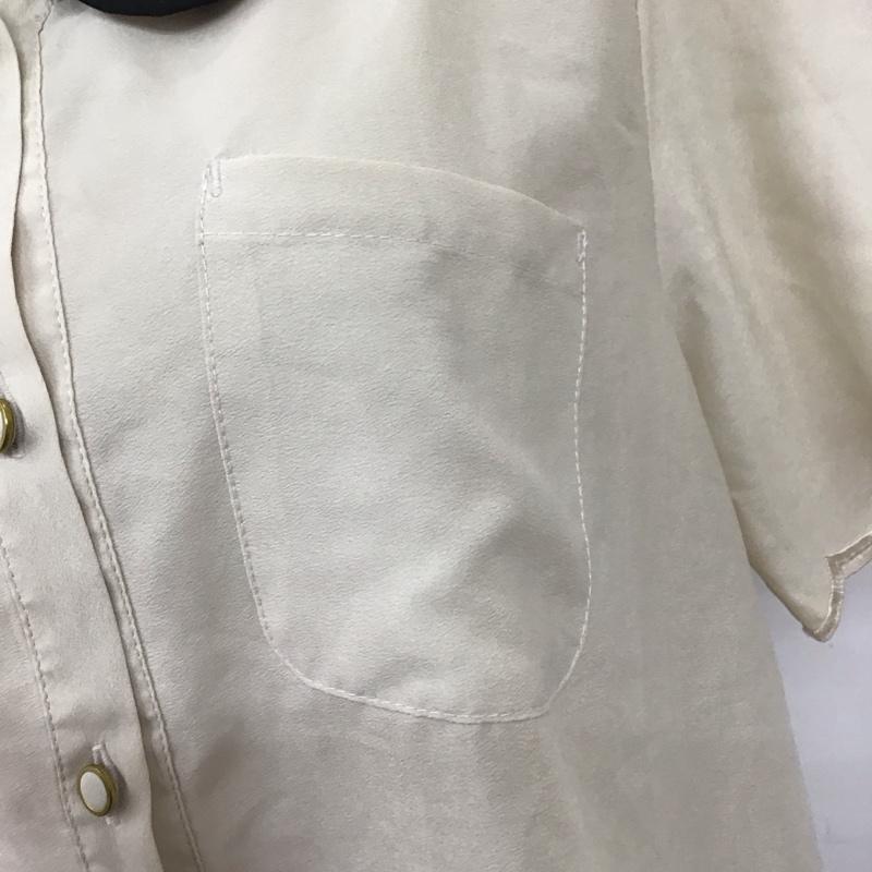 ローリーズファーム LOWRYS FARM シャツ、ブラウス 半袖 M 無地 ベージュ / ベージュ / レディース USED 古着 中古 10114008