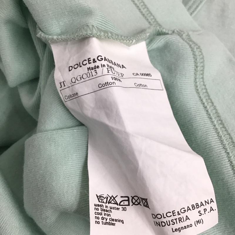 ドルチェアンドガッバーナ DOLCE&GABBANA Tシャツ 半袖 QGC013 クルーネック 48 無地 薄緑 / ライトグリーン / レディース USED 古着 中古 10139131