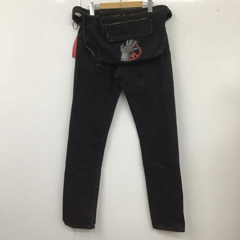 オフホワイト Off-White パンツ デニム、ジーンズ omya027g9812011 UNDERCOVER デニムパンツ スリムパンツ S プリント 黒 / ブラック /  メンズ USED 古着 中古 10126257