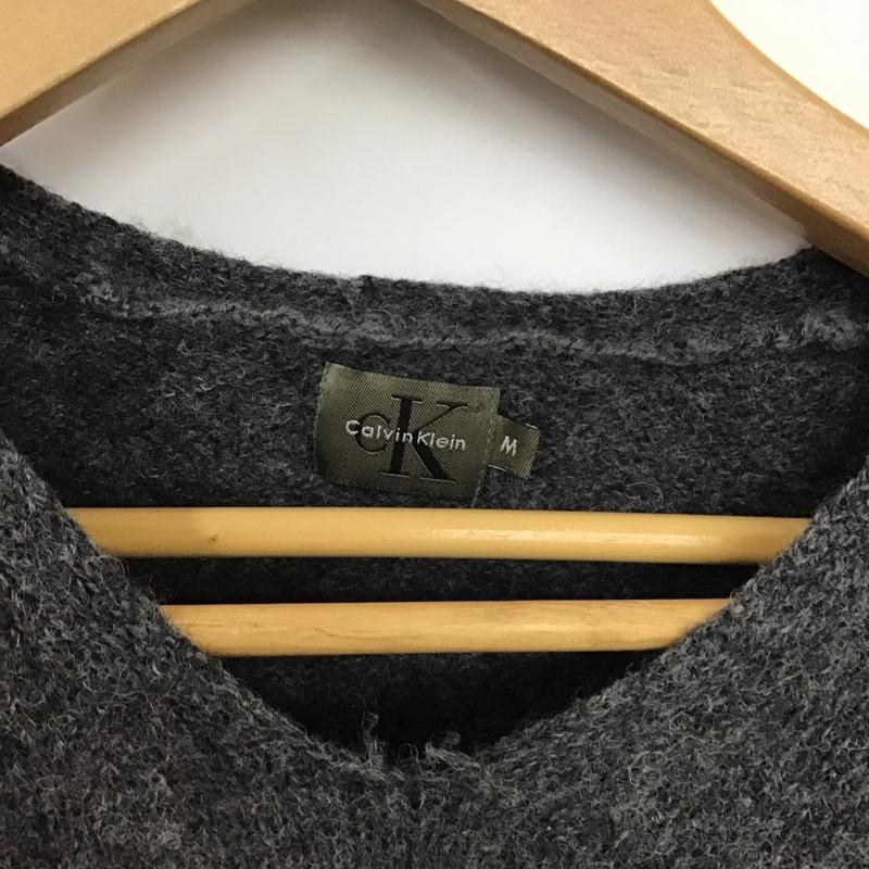カルバン・クライン Calvin Klein ニット、セーター 長袖 M 無地 灰 / グレー / メンズ USED 古着 中古 10120165