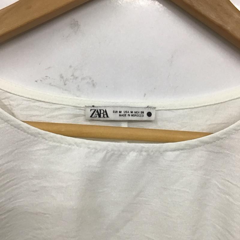ザラ ZARA カットソー 半袖 半袖カットソー 無地Tシャツ クルーネックカットソー M 無地 白 / ホワイト / レディース USED 古着 中古 10129533