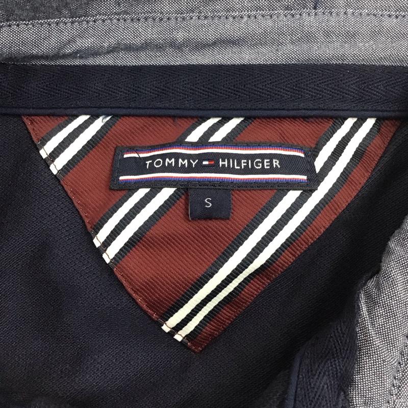 トミーヒルフィガー TOMMY HILFIGER ポロシャツ 半袖 半袖ポロシャツ 半袖カットソー カラーシャツ S ロゴ、文字 紺 / ネイビー /  メンズ USED 古着 中古 10111024