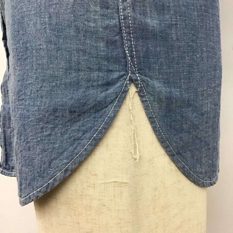 ザリアルマッコイズ THE REAL McCOY S シャツ、ブラウス 半袖 半袖シャツ カラーシャツ 半袖カットソー プリントシャツ ロゴ、文字 インディゴ / インディゴ /  メンズ USED 古着 中古 10113101