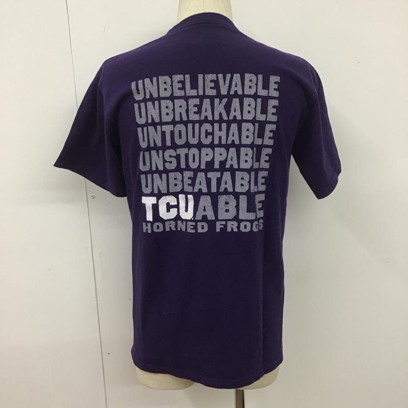 チャンピオン Champion Tシャツ 半袖 半袖カットソー プリントTシャツ クルーネックカットソー M プリント 紫 / パープル / メンズ USED 古着 中古 10107213