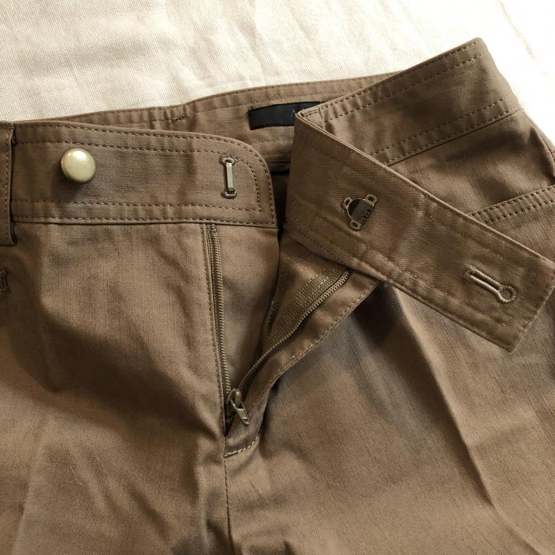 アナイ ANAYI パンツ スラックス センタープレス ブーツカット 38 無地 カーキ / カーキ / X 茶 / ブラウン / レディース USED 古着 中古 10031455