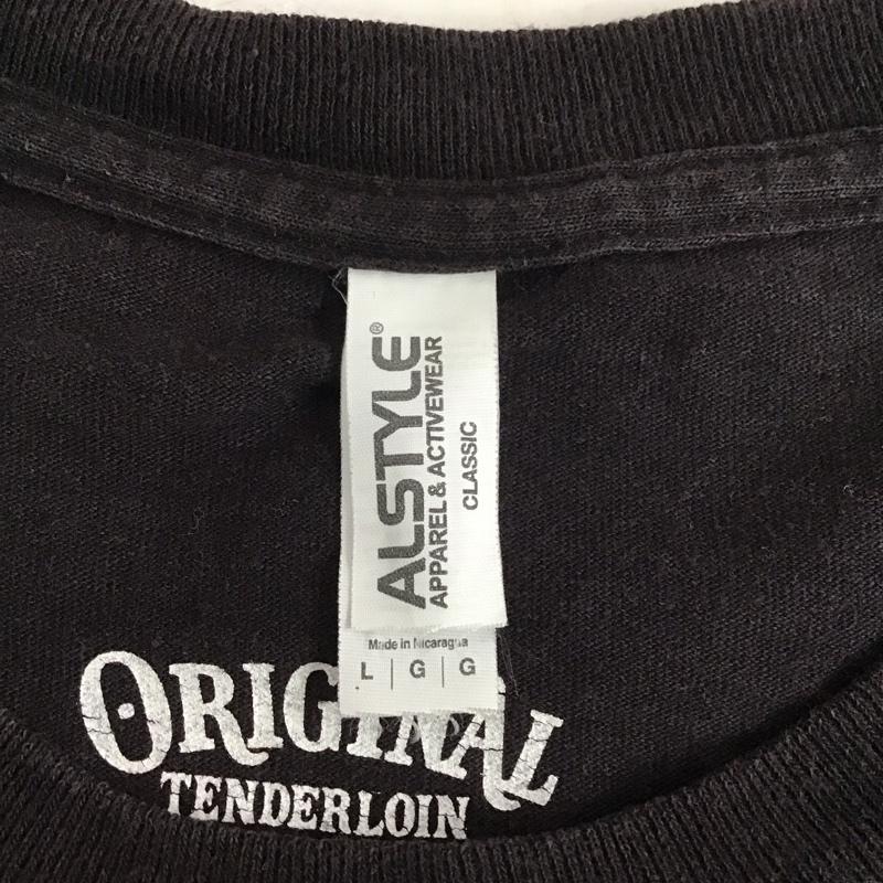 テンダーロイン TENDERLOIN Tシャツ 半袖 半袖カットソー プリントTシャツ クルーネックカットソー L プリント 黒 / ブラック /  メンズ USED 古着 中古 10109808