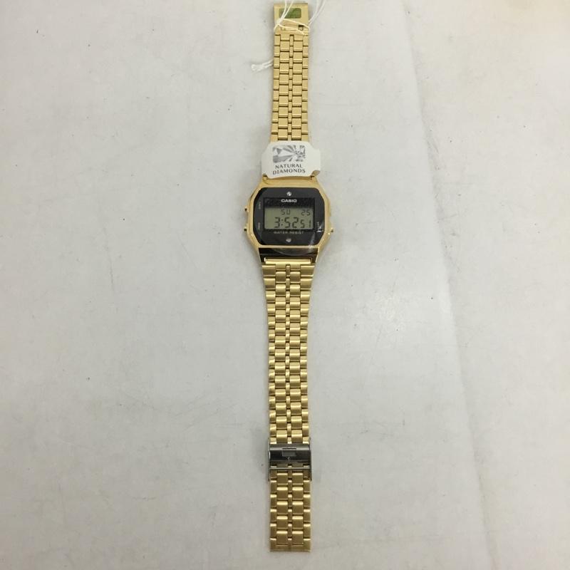 カシオ CASIO 腕時計 デジタル A159WGE 箱有 チープカシオ ロゴ、文字 金 / ゴールド / メンズ USED 古着 中古 10135148