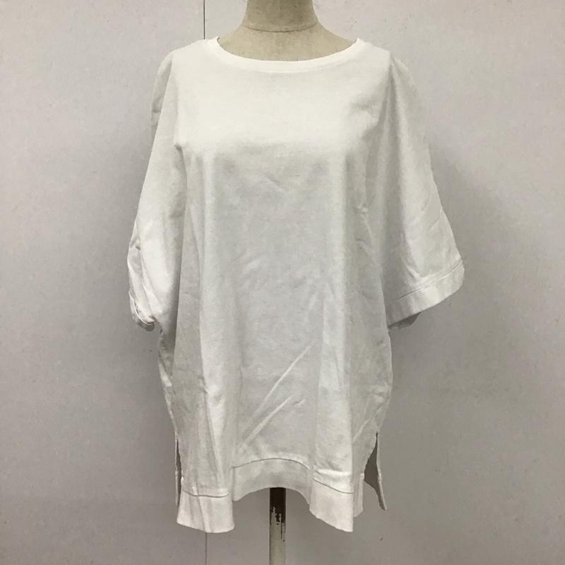 ザラ ZARA カットソー 半袖 クルーネック サイドスリット L 無地 白 / ホワイト /  レディース USED 古着 中古 10112052