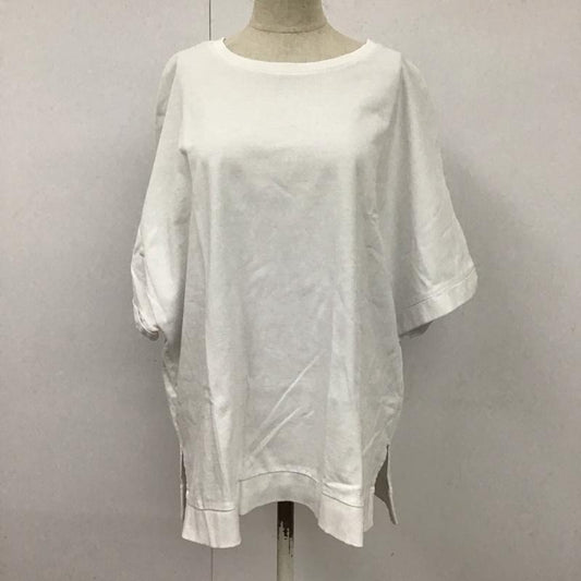 ザラ ZARA カットソー 半袖 クルーネック サイドスリット L 無地 白 / ホワイト /  レディース USED 古着 中古 10112052