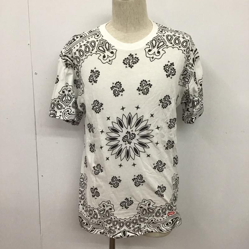 シュプリーム Supreme Tシャツ 半袖 22FW シュプリームxへインズバンダナ柄Tシャツ 半袖カットソー クルーネックカットソー M バンダナ柄 白 / ホワイト / X 黒 / ブラック / メンズ USED 古着 中古 10106609