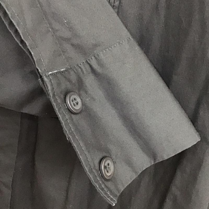 ザラ ZARA ワンピース ロングスカート 長袖ロングワンピース ノーカラーシャツワンピース フレアスカート 無地 黒 / ブラック / レディース USED 古着 中古 10136041