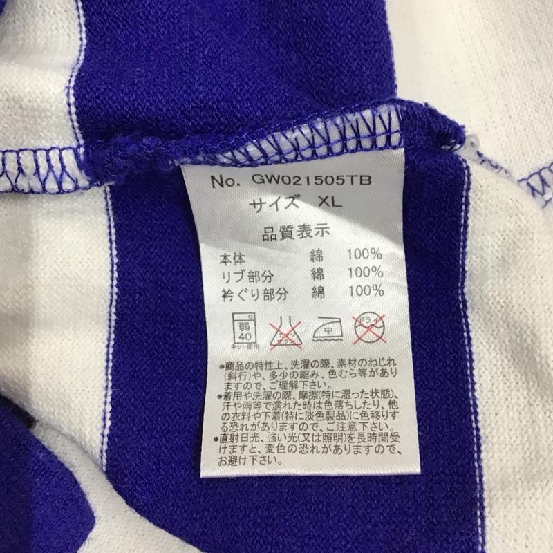 グローバルワーク GLOBAL WORK Tシャツ 半袖 GW021505TB クルーネック XL ボーダー柄 白 / ホワイト / X 青 / ブルー / メンズ USED 古着 中古 10117053