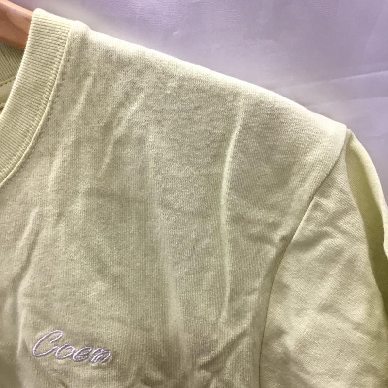 コーエン coen Tシャツ 半袖 7625-637-0327 刺繍 L ロゴ、文字 黄 / イエロー / レディース USED 古着 中古 10117793