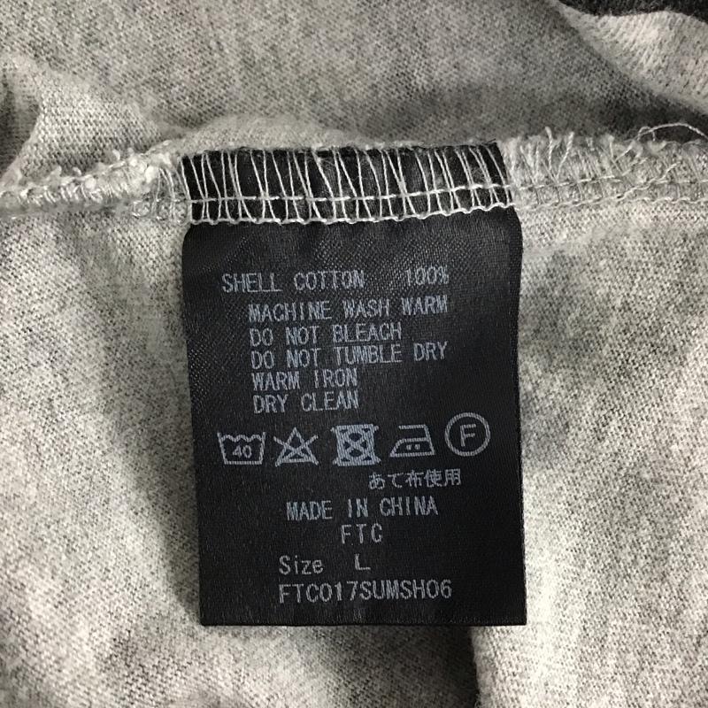 エフティーシー FTC Tシャツ 半袖 FTC017SUMSH06 PRINTEDSTRIPETEE 半袖カットソー プリントTシャツ クルーネックカットソー L ボーダー柄 黒 / ブラック / X 灰 / グレー /  メンズ USED 古着 中古 10110933