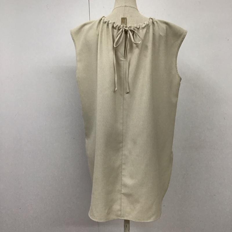 ユナイテッドアローズグリーンレーベルリラクシング UNITED ARROWS green label relaxing カットソー 半袖 3626-165-2776 ノースリーブカットソー 半袖ブラウス 無地 ベージュ / ベージュ / レディース USED 古着 中古 10117829