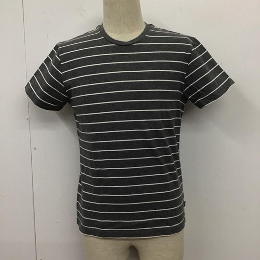 ハフ HUF Tシャツ 半袖 半袖カットソー プリントTシャツ クルーネックカットソー S ボーダー柄 灰 / グレー /  メンズ USED 古着 中古 10110937