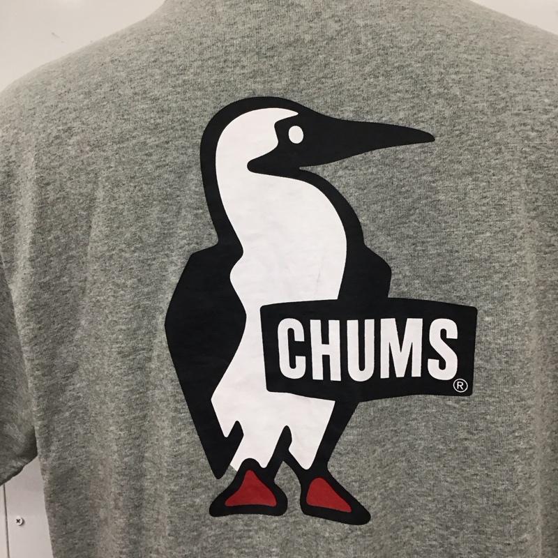 チャムス CHUMS Tシャツ 半袖 ch01-1835 ブービーロゴTシャツ 半袖カットソー クルーネックカットソー XL ロゴ、文字 灰 / グレー /  メンズ USED 古着 中古 10112504