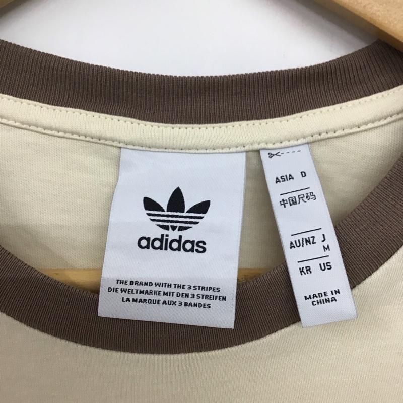 アディダス adidas Tシャツ 半袖 jn7020 ショートスリーブ 半袖カットソー スポーツウェア M ロゴ、文字 ベージュ / ベージュ / メンズ USED 古着 中古 10133713