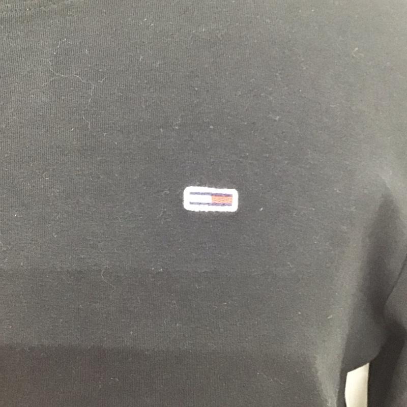トミー ジーンズ TOMMY JEANS カットソー 長袖 長袖カットソー スタンドネックカットソー ロングスリーブカットソー M ロゴ、文字 黒 / ブラック /  メンズ USED 古着 中古 10112693