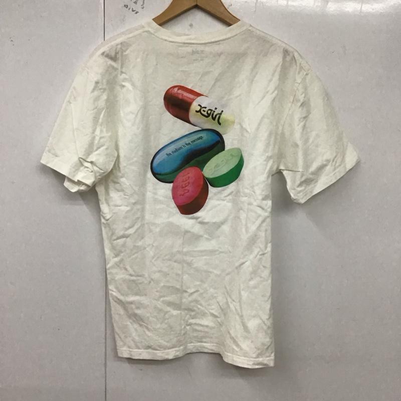 エックスガール X-girl Tシャツ 半袖 105223011013 バックプリント クルーネック L ロゴ、文字 白 / ホワイト / レディース USED 古着 中古 10129208