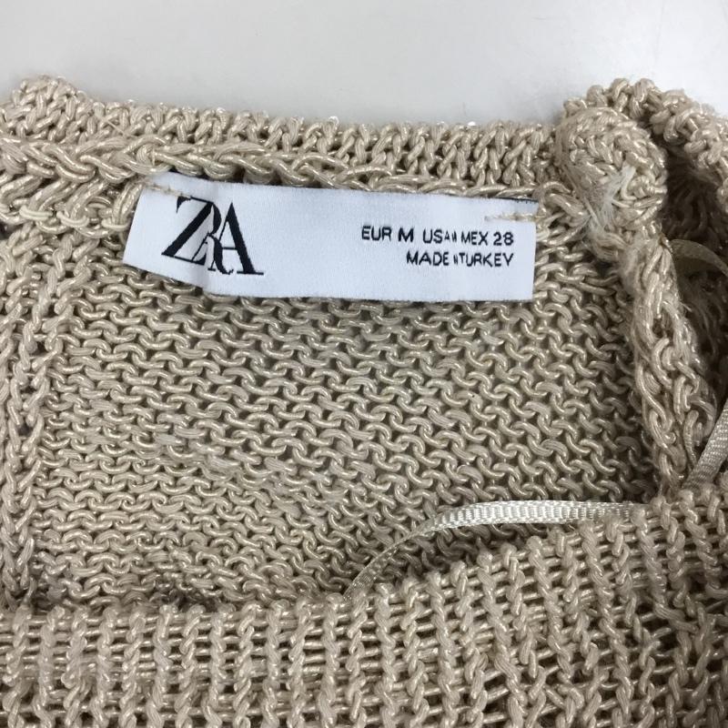 ザラ ZARA ニット、セーター 長袖 M 無地 ベージュ / ベージュ / レディース USED 古着 中古 10121995