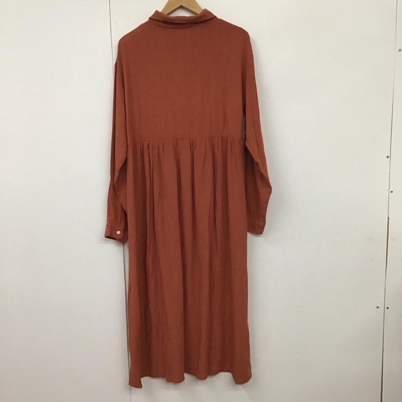 フリークスストア FREAK S STORE ワンピース ロングスカート 13-13-2489-00181-4395 ウエスト切り替えギャザーシャツワンピース 長袖 M 無地 橙 / オレンジ / レディース USED 古着 中古 10130430