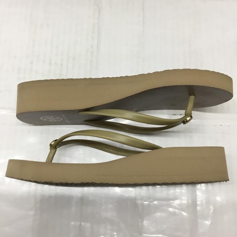 トリーバーチ TORY BURCH サンダル サンダル Wedge Thin Flip Flops トングサンダル 厚底 箱有 ロゴ、文字 ベージュ / ベージュ / レディース USED 古着 中古 10113525