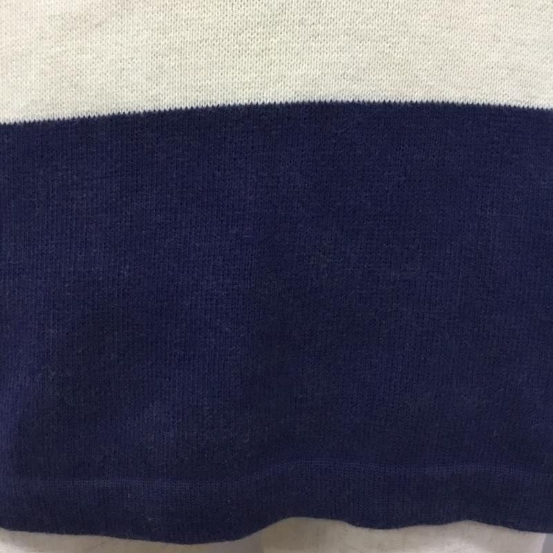 ラコステ LACOSTE ニット、セーター 半袖 半袖ニットカットソー クルーネックカットソー セーター 3 ボーダー柄 白 / ホワイト / X 紺 / ネイビー / メンズ USED 古着 中古 10111280