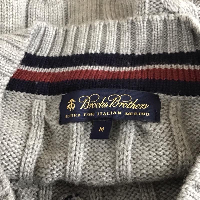 ブルックスブラザーズ BROOKS BROTHERS ニット、セーター 長袖 長袖ニットカットソー ニット セーター Vネックニット M 灰 / グレー / メンズ USED 古着 中古 10113623