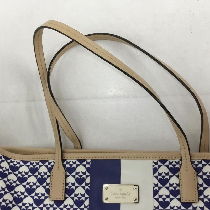 ケイトスペード Kate Spade トートバッグ トートバッグ スペード柄 総柄 白 / ホワイト / X 青 / ブルー / レディース USED 古着 中古 10140046