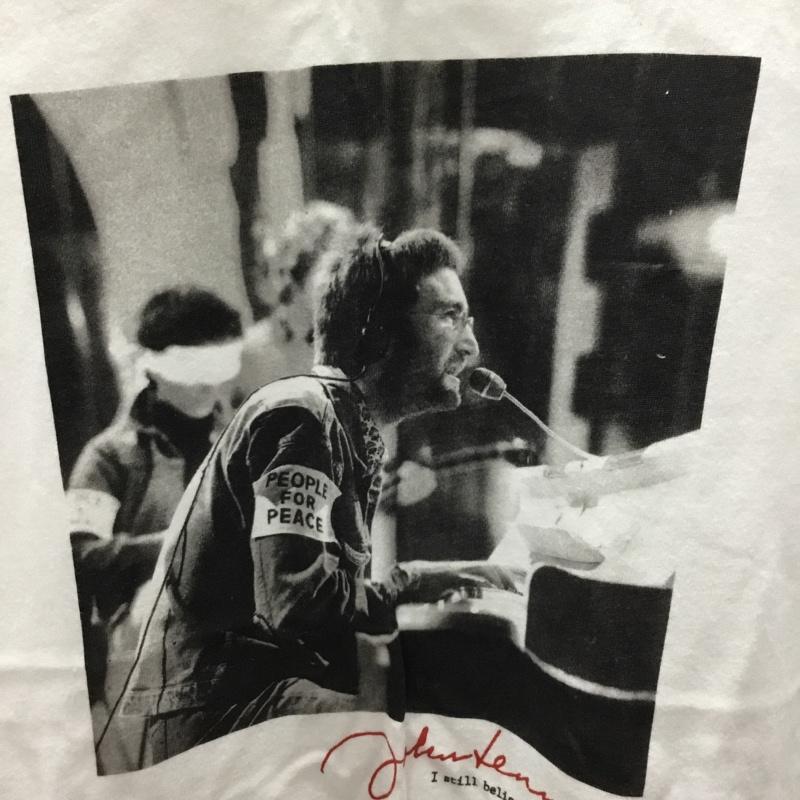 ザラ ZARA タンクトップ タンクトップ ノースリーブ JHON LENNON L プリント 白 / ホワイト / メンズ USED 古着 中古 10110689