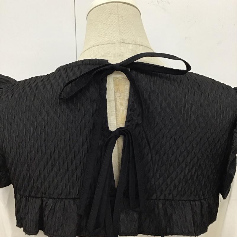 ザラ ZARA カットソー 長袖 フリル レイヤード風 XS 無地 白 / ホワイト / X 黒 / ブラック / レディース USED 古着 中古 10121882
